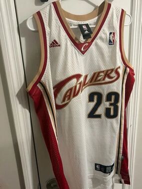 adidas Cavaliers White, Wine and Gold #23 Basketball Jersey